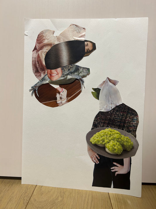 Collage art work [Squid] コラージュ原画 イカ
